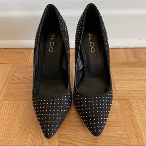 Aldo Studded Stilettos Black Heels